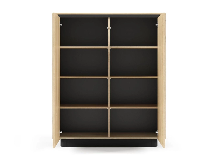 Hochkommode mit zwei Türen Fascino Eiche Cremona, Schwarz