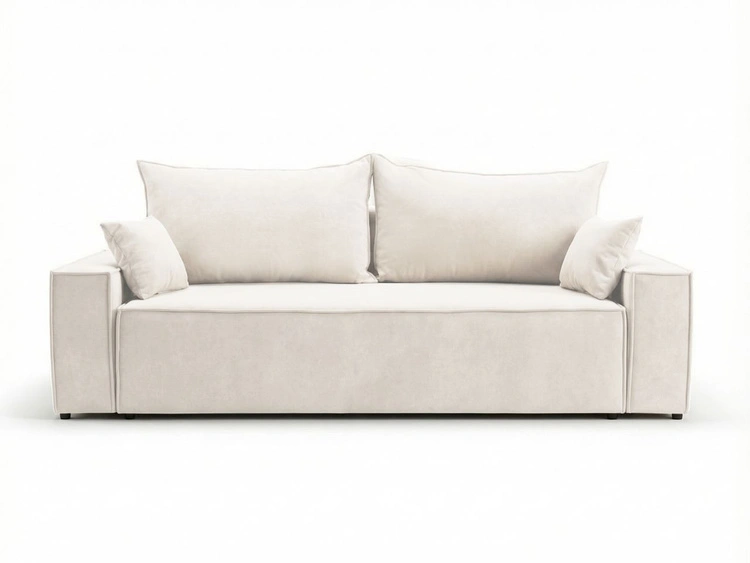 Schlafsofa mit Bettfunktion und Bettkasten Sivra Creme