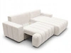 Ecksofa L-Form Rechts mit Schlaffunktion und Bettkasten Caleo Creme