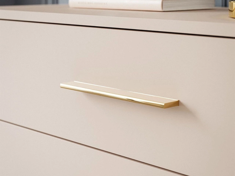 Kommode mit Schubladen und LED-Beleuchtung auf Goldenen Metallbeinen Nuveo Kaschmir