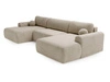 Wohnlandschaft mit Schlaffunktion und Bettkasten Savana Beige