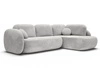 Ecksofa mit Schlaffunktion und Bettkasten Rechts Carino Hellgrau