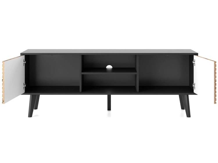 TV-Lowboard mit Türen Astro Schwarz, Artisan Eiche