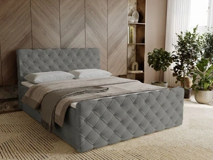 Boxspringbett mit Bettkasten 120x200 Lunaris Grau