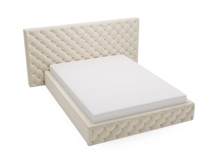 Polsterbett mit Bettkasten und Lattenrost 140x200 Madera Beige