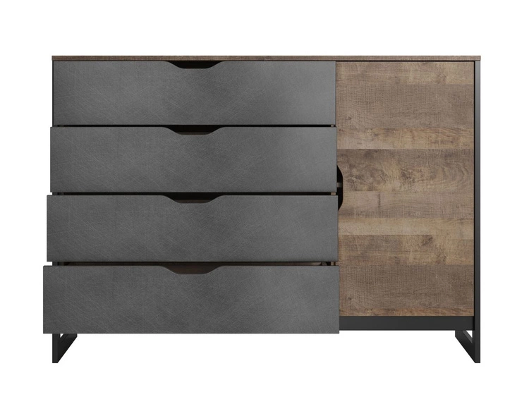 Kommode mit Türen und Schubladen Denis Dunkelbraun