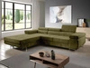 Ecksofa L-Form Links mit Schlaffunktion und Bettkasten Solam Dunkelgrün