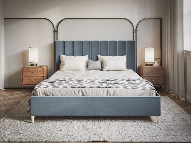 Polsterbett mit Lattenrost 140x200 Snazi Dunkelgrau