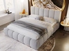 Polsterbett mit Bettkasten und Lattenrost 160x200 Cloud Bouclé-Stoff Hellgrau