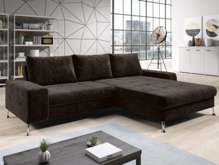 Ecksofa L-Form Rechts mit Schlaffunktion und Bettkasten Tonny Braun