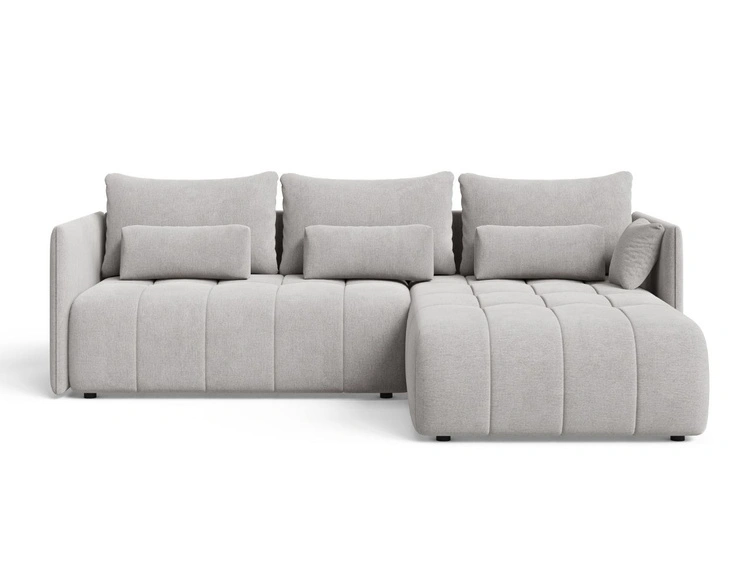 Ecksofa L-Form mit Schlaffunktion und Bettkasten Ardi Grau