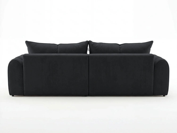 Ecksofa L-Form Links mit Schlaffunktion und Bettkasten Bonno Schwarz