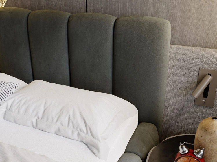 Polsterbett Ohne Bettkasten mit Lattenrost 160x200 Cloud Dunkelgrau