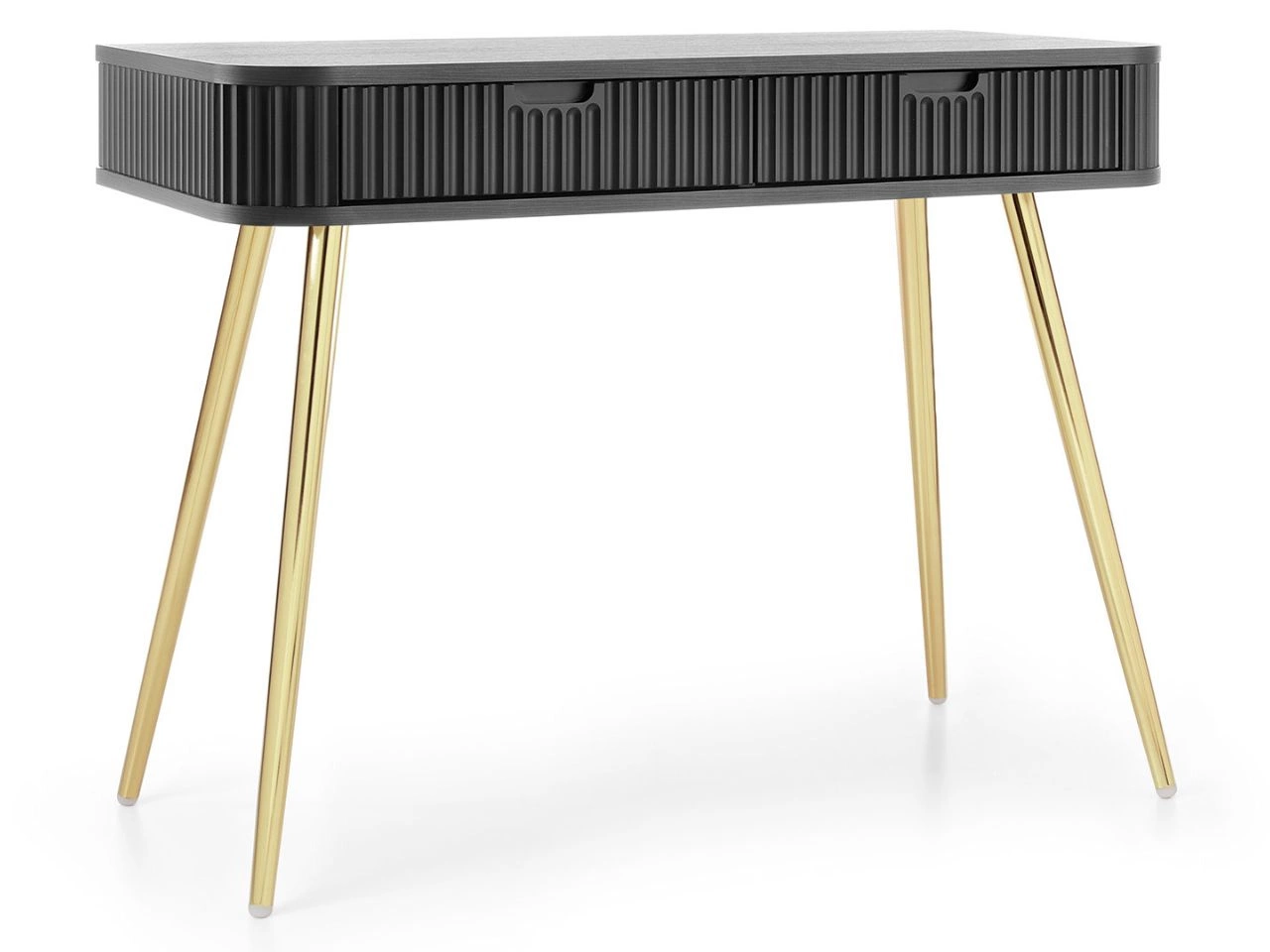 Schminktisch Viva Schwarz auf Goldenen Beinen