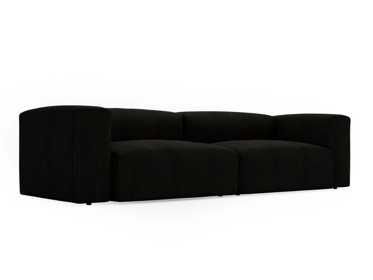 Sofa Moderne Cord Sofa für Wohnzimmer Landi Schwarz