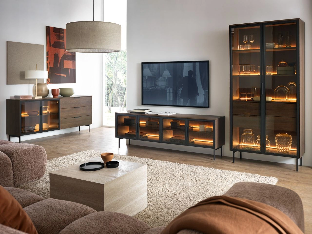 Wohnzimmer-Set Lumina Eiche Dunin