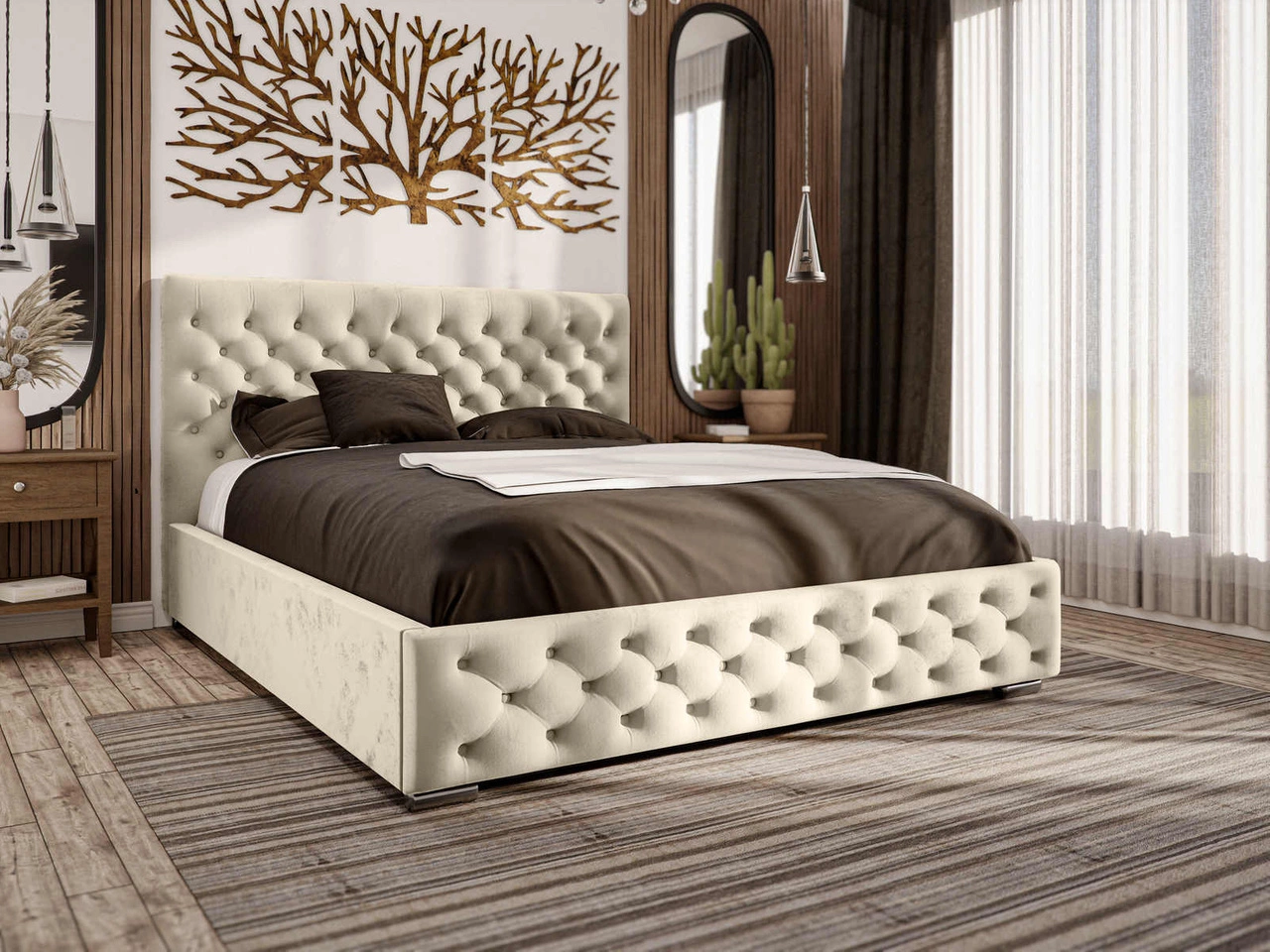 Glamour Bett Marsylia 180x200 - Creme