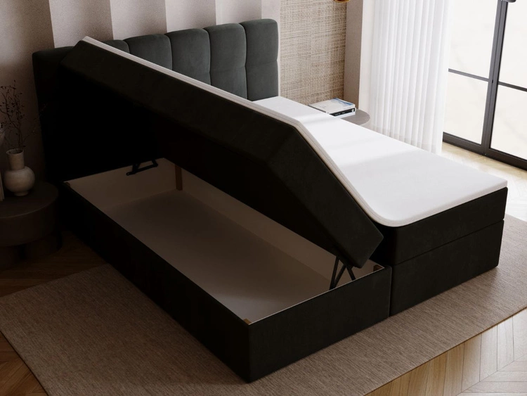 Boxspringbett mit Bettkasten 180x200 Maison Dunkelgrau