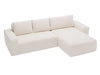Ecksofa L-Form Rechts mit Schlaffunktion und Bettkasten Tazones Creme