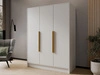 Kleiderschrank 150 cm Perugia Weiß mit goldenen Griffen