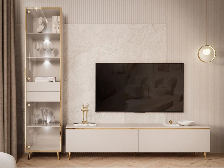 Wohnzimmer-Set mit LED-Beleuchtung im Glamour-Stil Evare Kaschmir