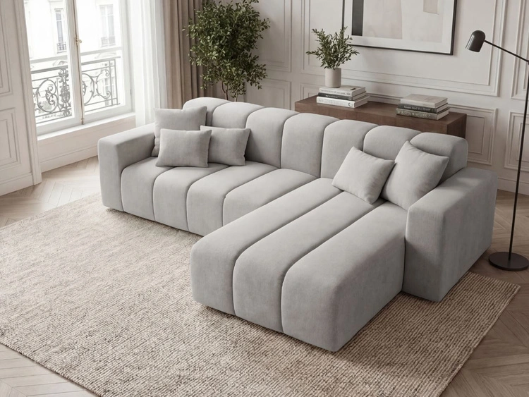 Ecksofa L-Form Rechts Nork Grau