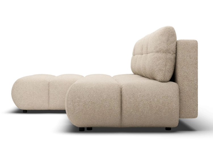 Ecksofa mit Schlaffunktion und Bettkasten Links Milet Beige