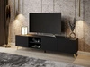 TV-Schrank mit goldenen Metallbeinen und gefrästen Fronten 3D Celiane Schwarz matt