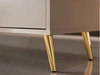 Dreitürige Kommode 154 cm Glamour-Stil auf goldfarbenen Metallbeinen Vivance Kaschmirglanz