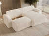 Ecksofa L-Form mit Schlaffunktion und Bettkasten Aurora Creme