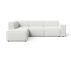 Ecksofa L-Form Links Eluno Bouclé-Stoff Weiß 