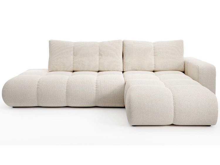 Ecksofa L-Form Rechts mit Schlaffunktion und Bettkasten Sile L Dunkelbeige