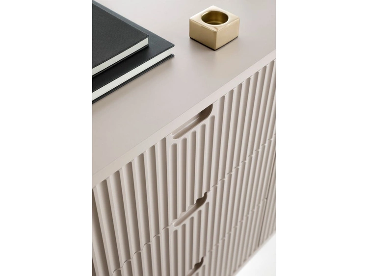 Kommode mit Türen und Schubladen Viva Beige auf Golden Beinen