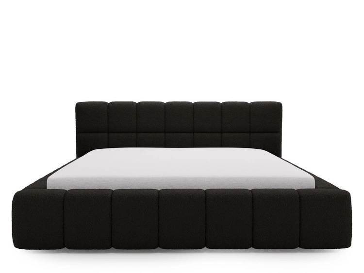 Polsterbett mit Bettkasten und Lattenrost 180x200 Alicante Boucle Schwarz