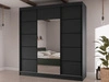 Schiebetürenschrank mit Spiegel 200 cm Maia Schwarz