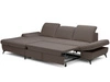Ecksofa L-Form Links mit Schlaffunktion und Bettkasten Hannover Dunkelbraun