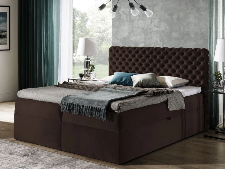 Boxspringbett mit Bettkasten 120x200 Cleo Braun