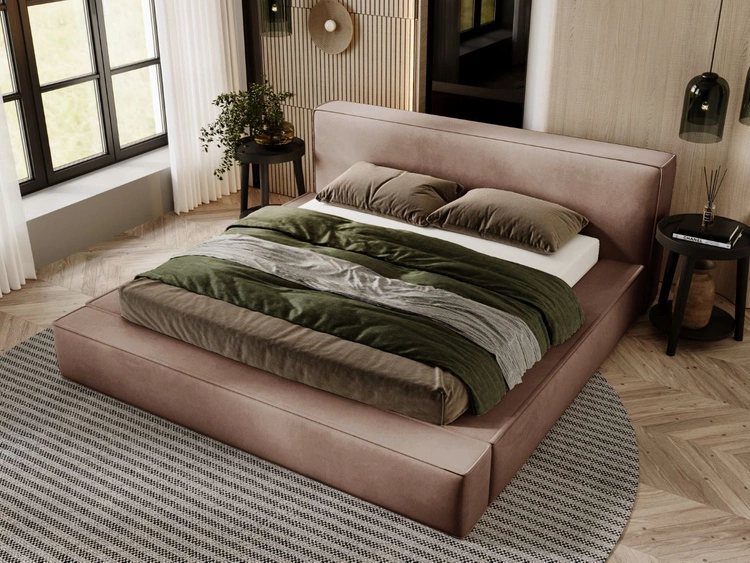 Polsterbett mit Bettkasten und Lattenrost 160x200 Mali Braun