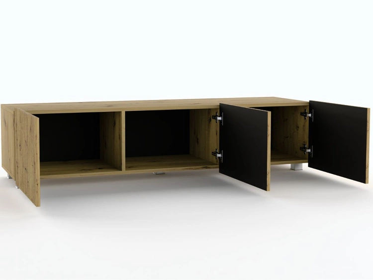 Set mit zwei TV-Lowboard mit Türen 150 cm Kioto Artisan Eiche