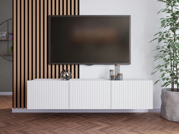 TV-Lowboard mit Türen 150 cm Kioto Weiß matt