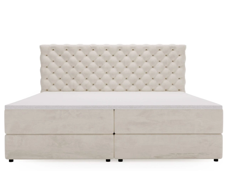 Boxspringbett mit Bettkasten 200x200 Bergamo Beige