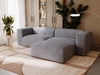 Ecksofa L-Form Rechts Moderne Cord Ecksofa Landi Grau