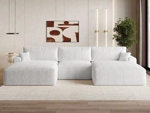 Wohnlandschaft mit Schlaffunktion und Bettkasten Serene Grau