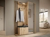 Garderobe mit Spiegel und Kleiderhaken Graphit, Artisan Eiche