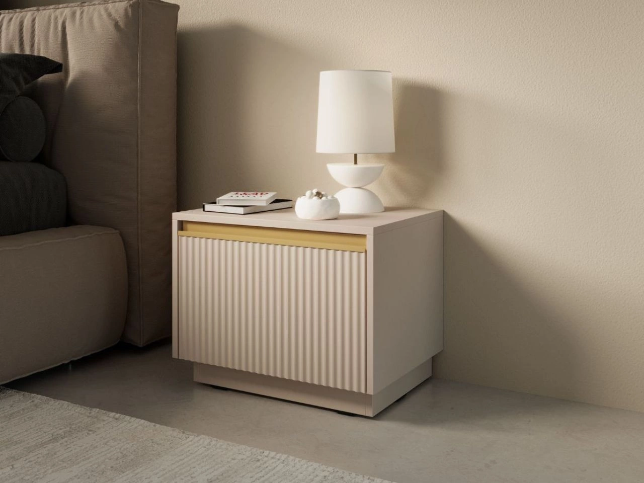 Nachttisch mit Schublade Roland Beige