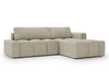 Ecksofa L-Form Rechts mit Schlaffunktion und Bettkasten Lana Beige