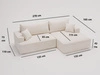 Ecksofa L-Form Links mit Schlaffunktion und Bettkasten California Beige