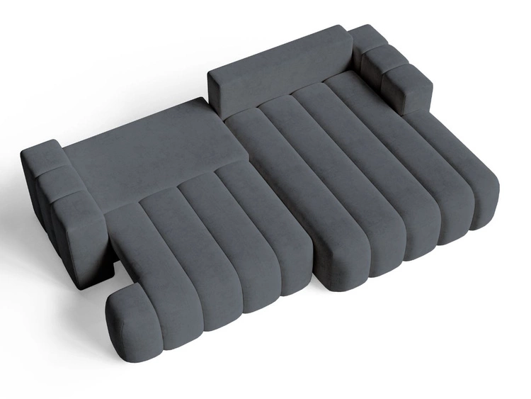 Ecksofa L-Form Rechts mit Schlaffunktion und Bettkasten Caleo Grau