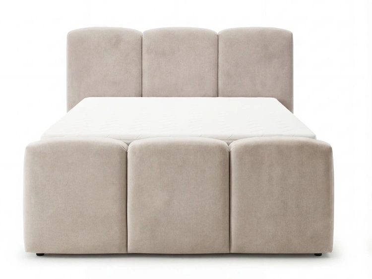 Boxspringbett mit Bettkasten 140x200 Campi Beige
