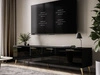 TV-Lowboard mit Türen auf Goldenen Metallbeinen 200 cm Noaé Schwarz Hochglanz